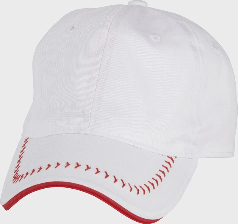 Rawlings Women's White Baseball Stitch Hat 1 Rawlings Women's White Baseball Stitch Hat
