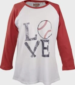 Rawlings Women's Love Baseball Raglan Sleeve T-Shirt