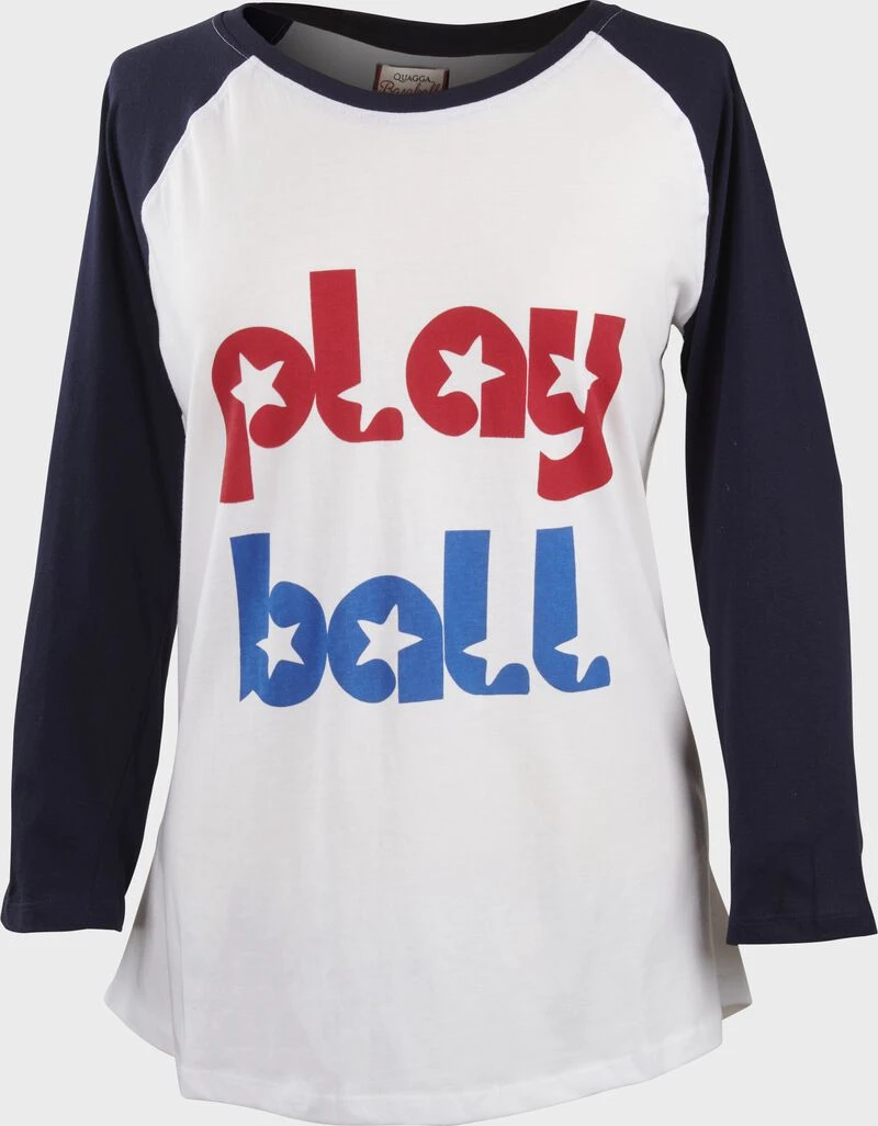 Rawlings Women's Play Ball Raglan Sleeve T-Shirt 1 Rawlings Women's Play Ball Raglan Sleeve T-Shirt