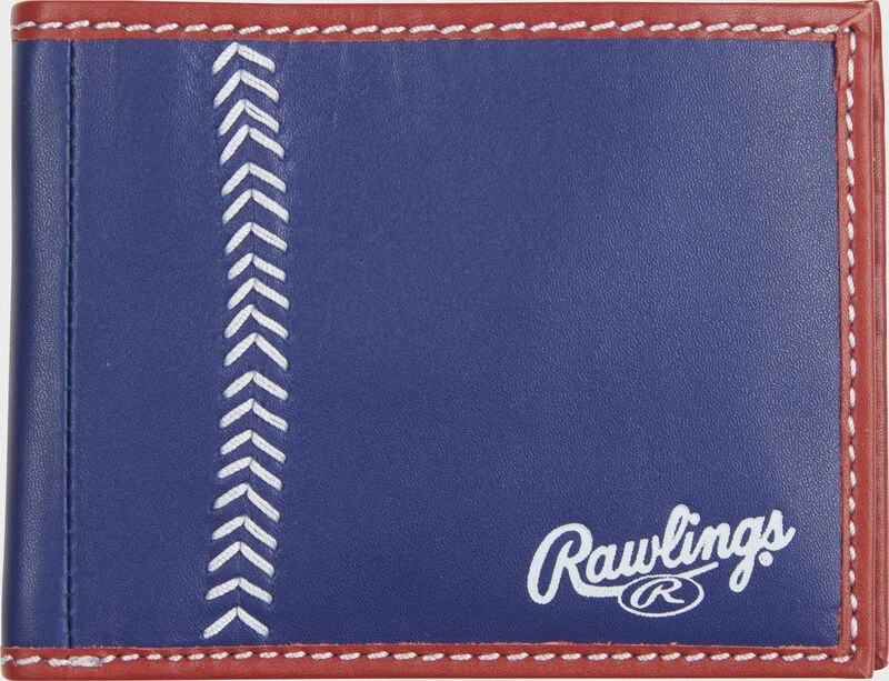 Rawlings "Pop" Baseball Stitch Bi-Fold Leather Wallet 1 Rawlings "Pop" Baseball Stitch Bi-Fold Leather Wallet