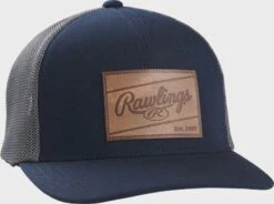 Rawlings Leather Patch Mesh Snapback Hat -Rawin Shop RSGLPH N 5